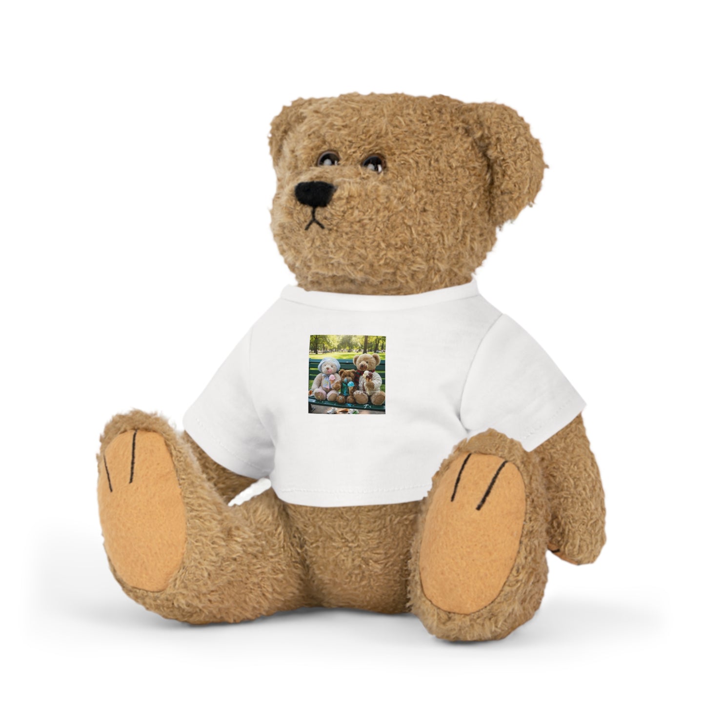 Teddy On Tour – Bear Family enjoy afternoon tea Plush Toy with T-Shirt