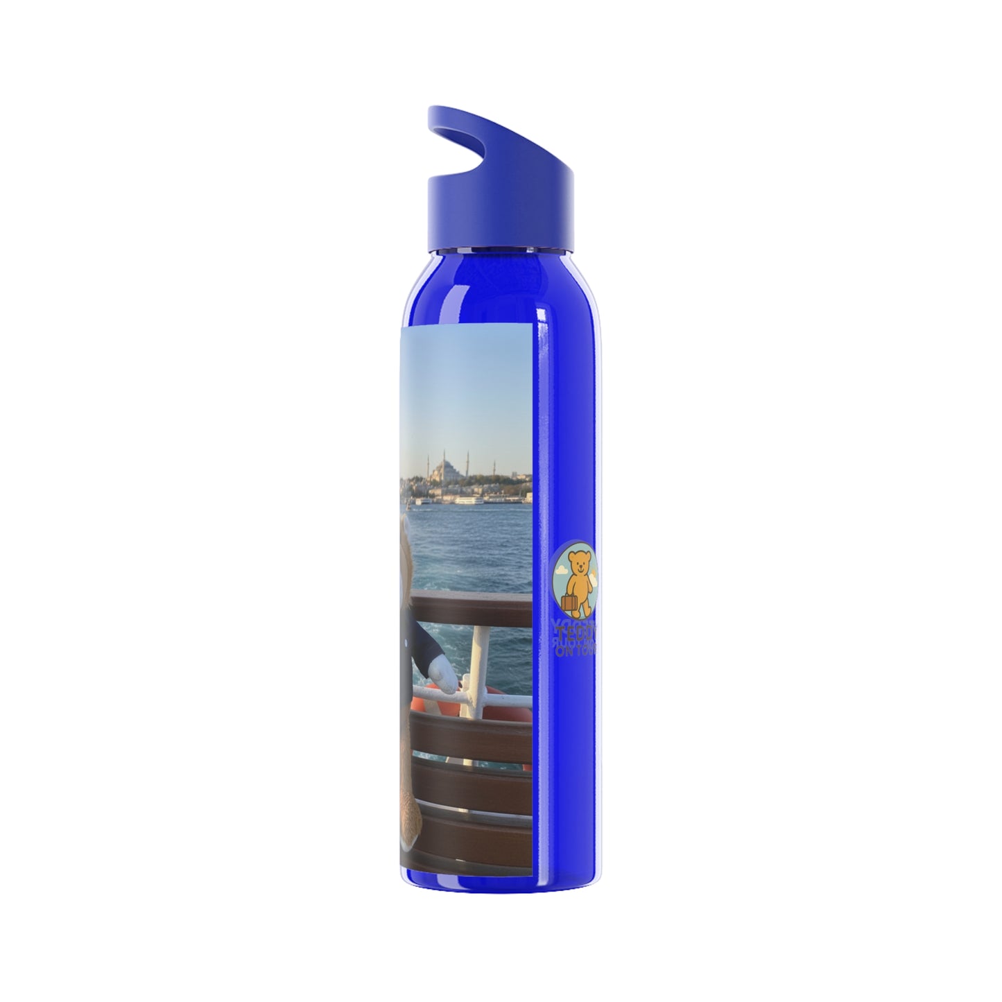 Teddy on Tour Big Billy in Turkiye Sky Water Bottle