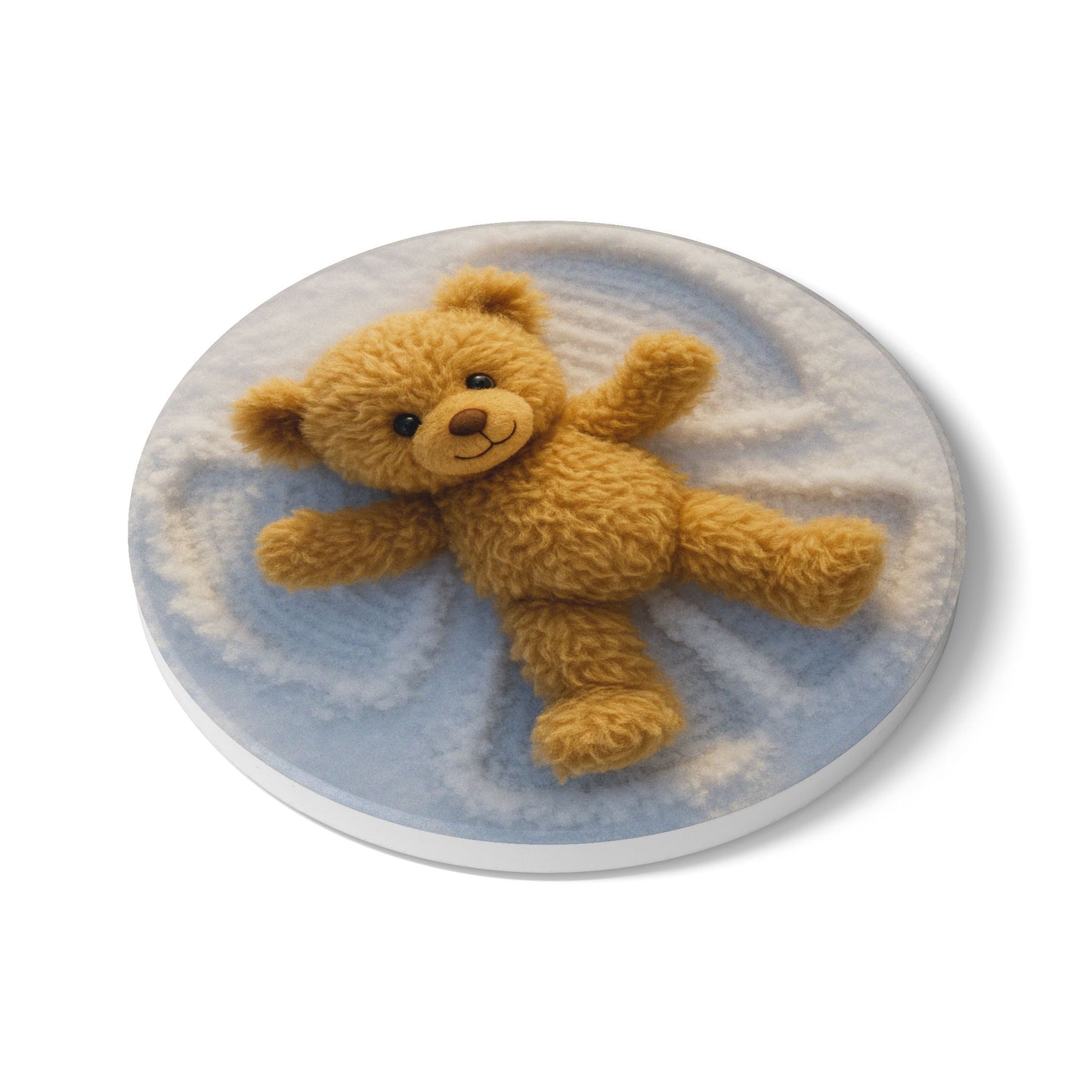 Teddy on Tour Christmas 2025 Ceramic Coaster