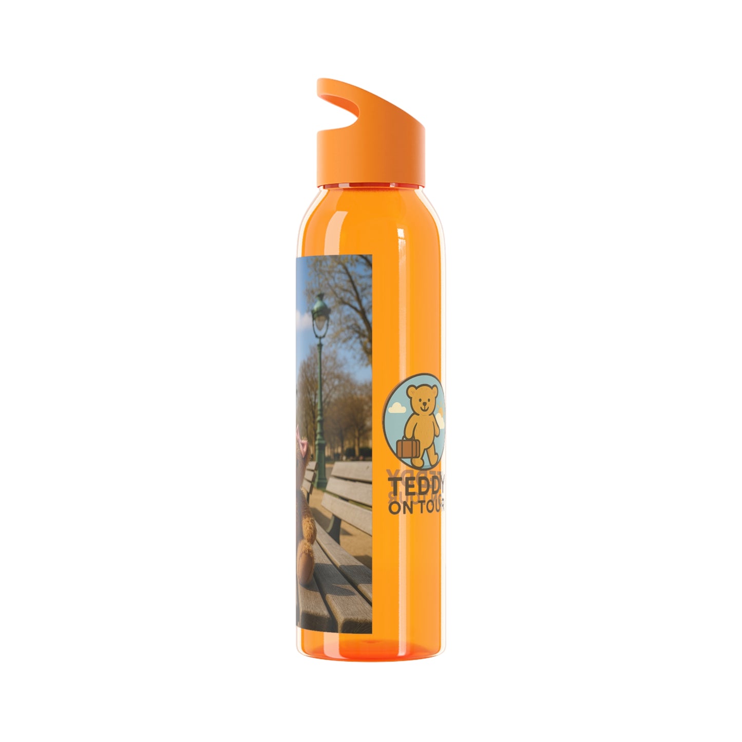 Teddy on Tour Luna in Paris Sky Water Bottle