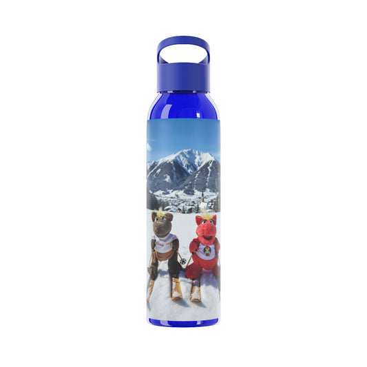 Teddy on Tour Octey and Elsie in Seefeld-in-Tirol Austria Sky Water Bottle