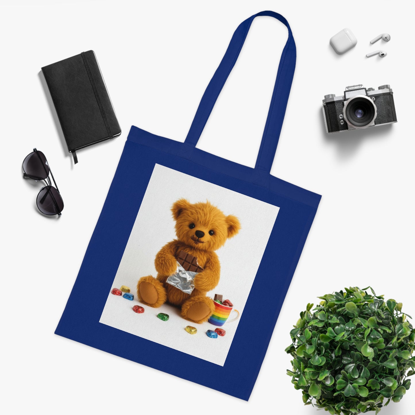 Teddy On Tour Cotton Tote Bag