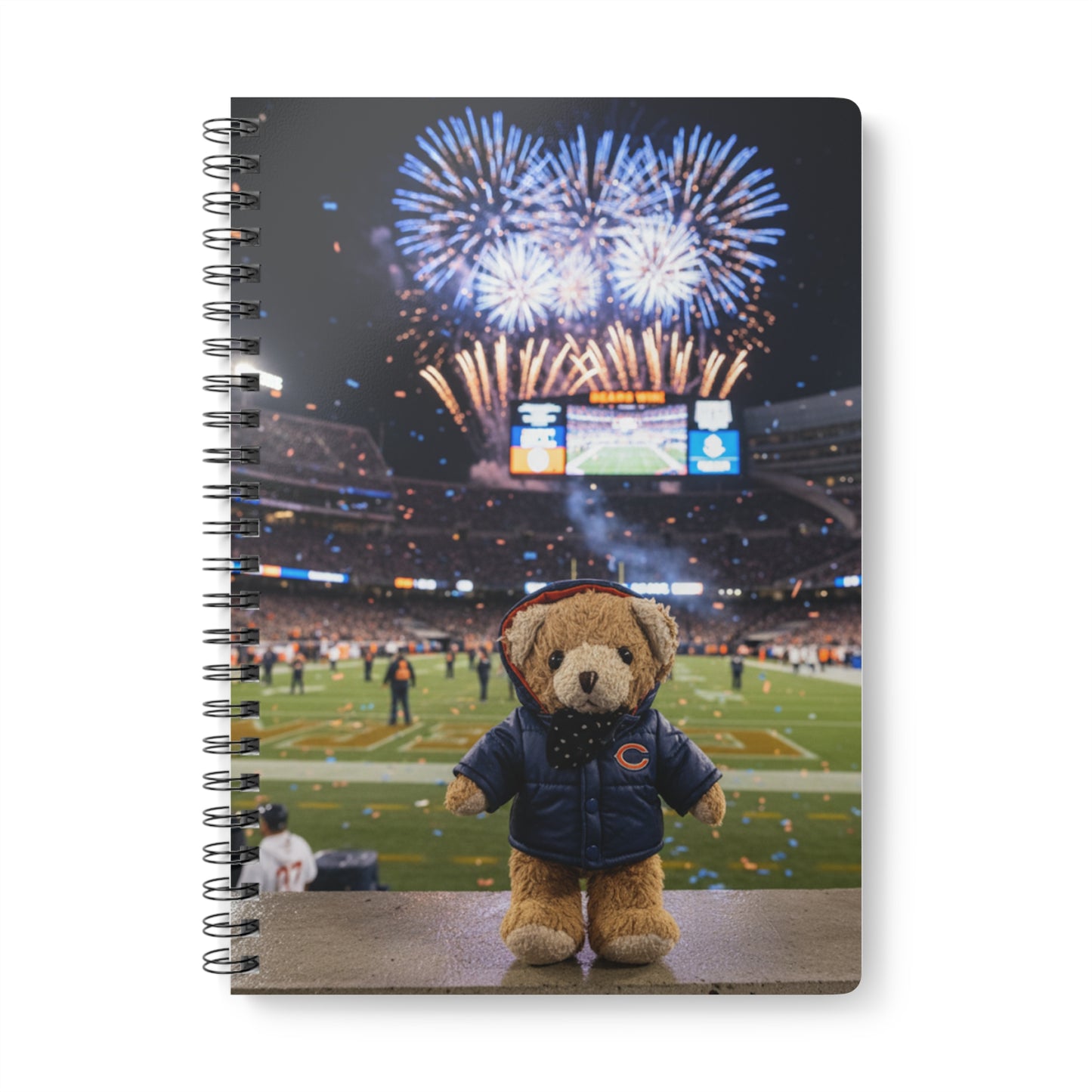 Teddy On tour Ben visits the Chicago Bears Softcover Notebook, A5