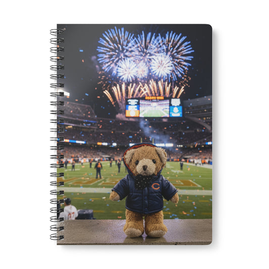 Teddy On tour Ben visits the Chicago Bears Softcover Notebook, A5
