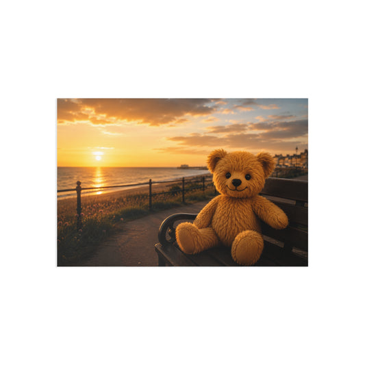 Teddy On Tour Stationery Fine Art Postcards