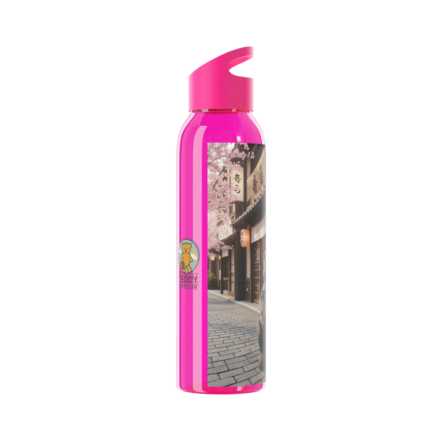 Teddy on Tour Adventurer in Japan Sky Water Bottle