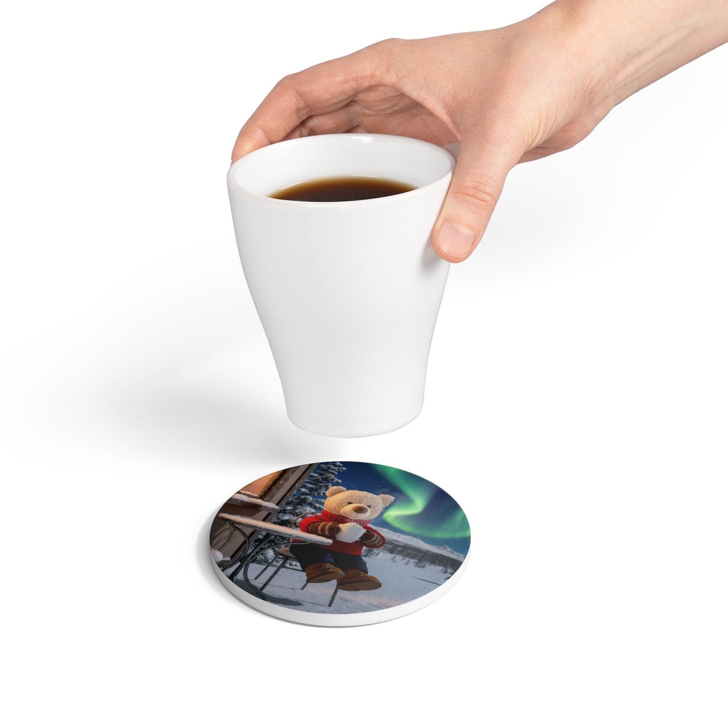 Teddy on Tour Christmas 2025 Ceramic Coaster 12