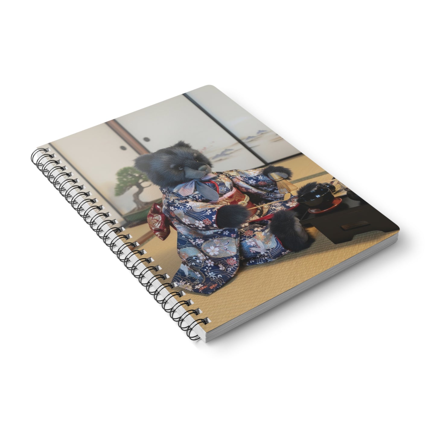 Teddy On tour Adventurer in Japan Wirebound Softcover Notebook, A5