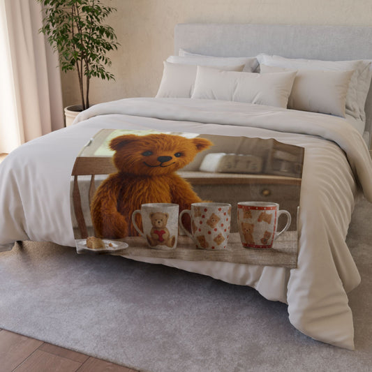 Teddy On Tour Teddy mug collection Soft Polyester Blanket (look for a matching cushion)