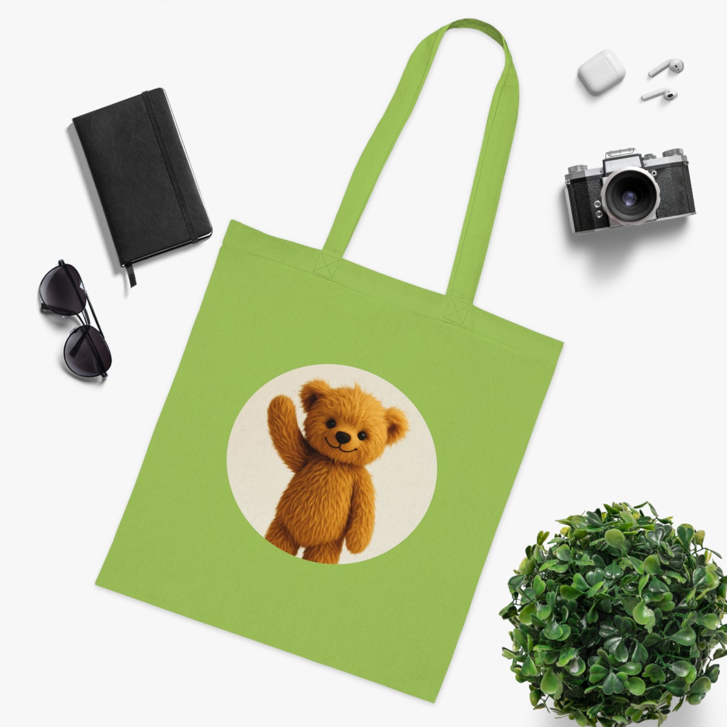 Teddy On Tour Cotton Tote Bag