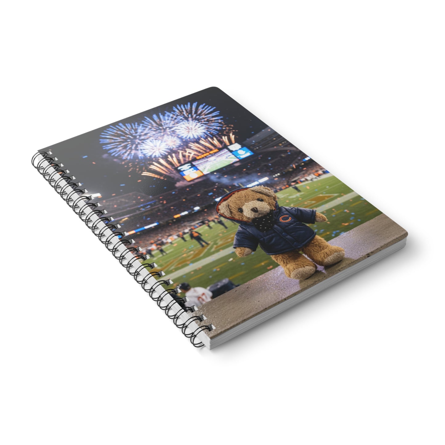 Teddy On tour Ben visits the Chicago Bears Softcover Notebook, A5