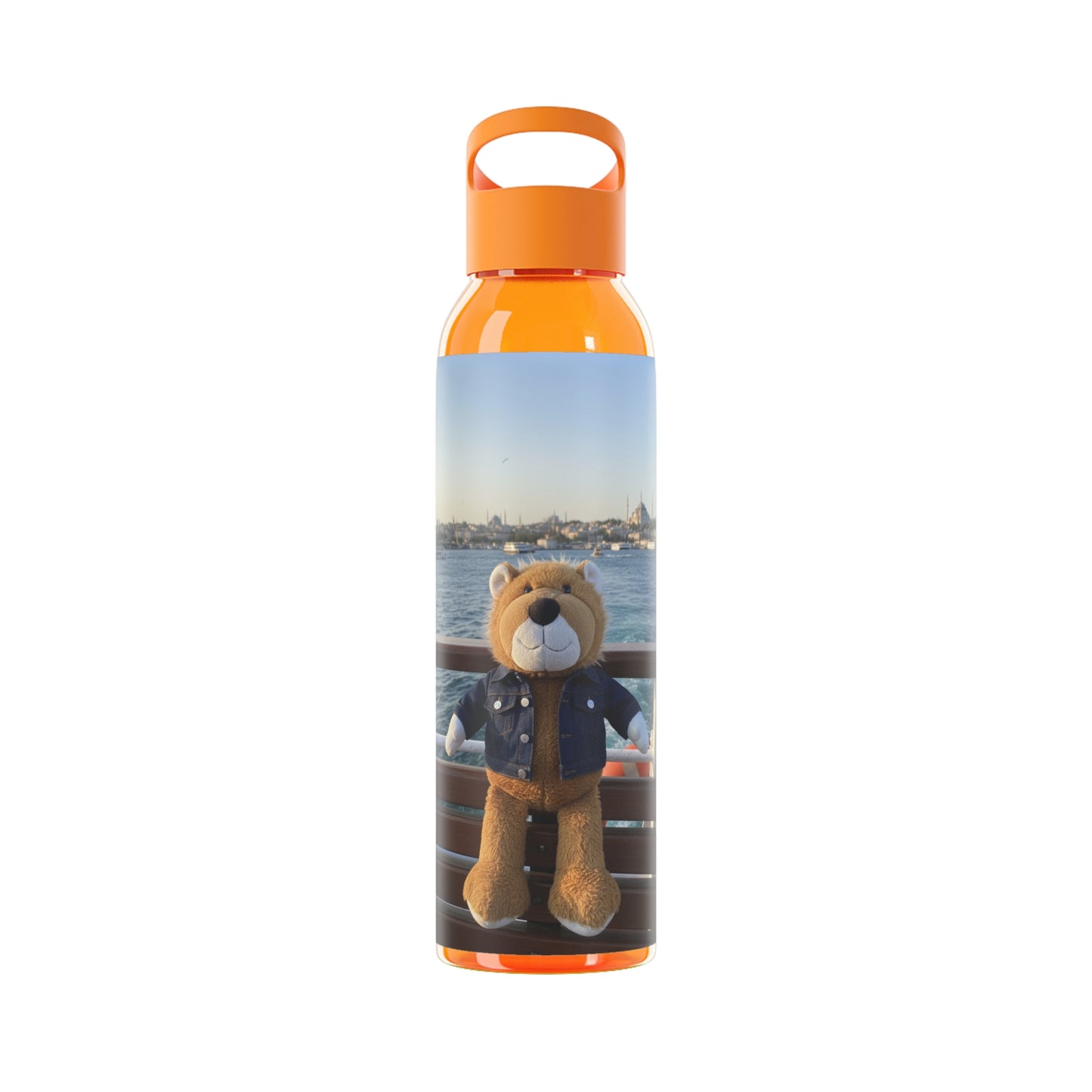 Teddy on Tour Big Billy in Turkiye Sky Water Bottle