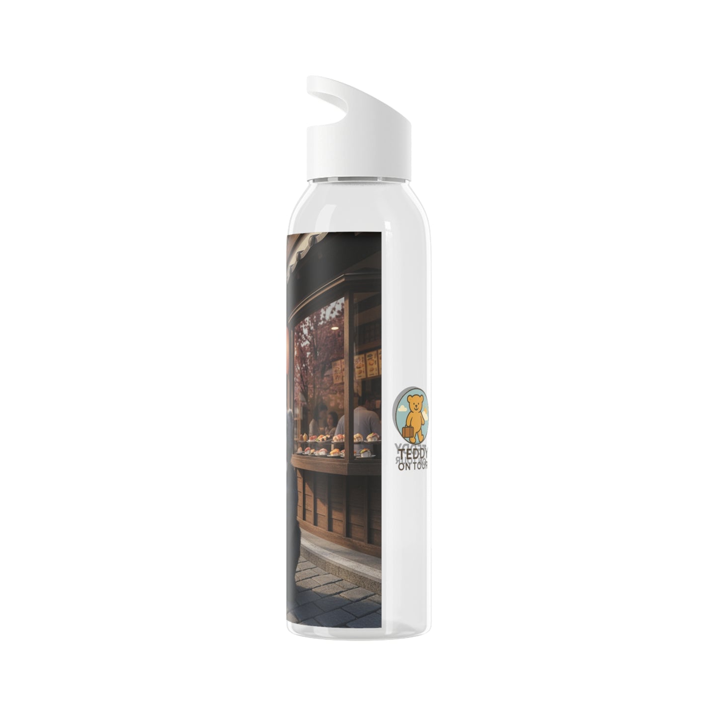 Teddy on Tour Adventurer in Japan Sky Water Bottle