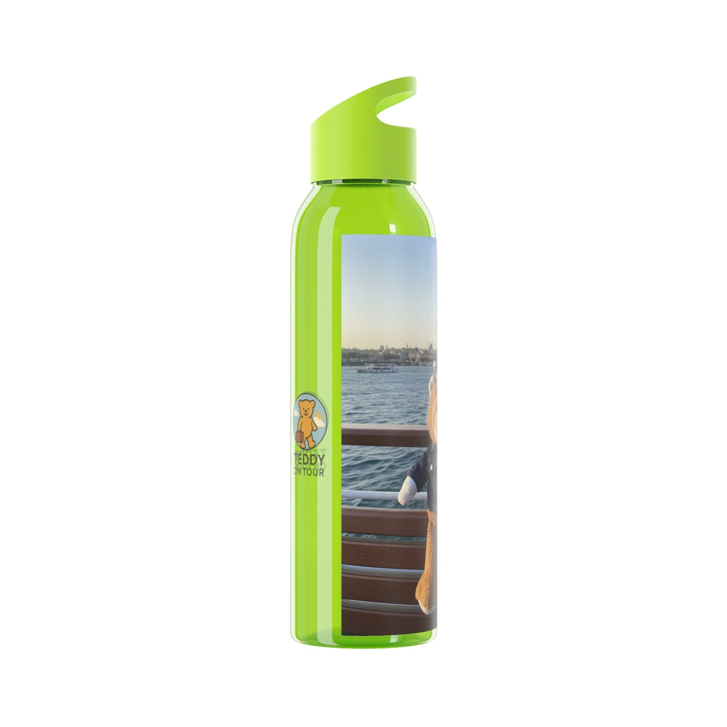 Teddy on Tour Big Billy in Turkiye Sky Water Bottle