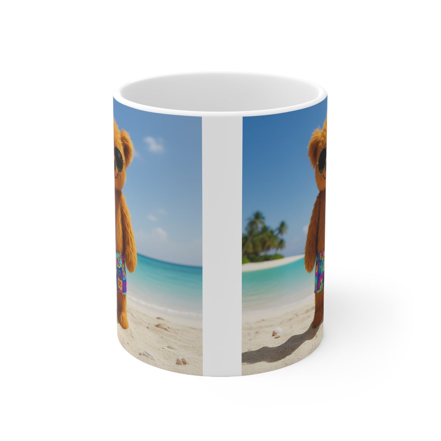 Teddy On Tour Teddy on Beach Ceramic Mug