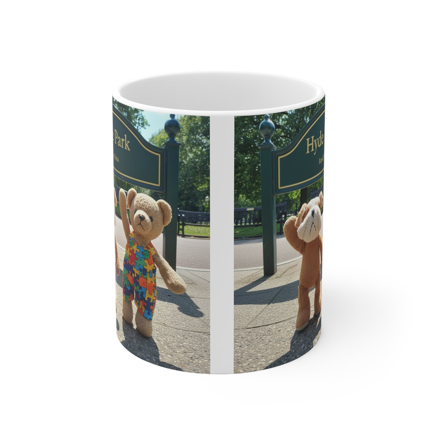 Teddy On Tour – Cubby Bear and Danny Dog in London Ceramic Coffee Cup