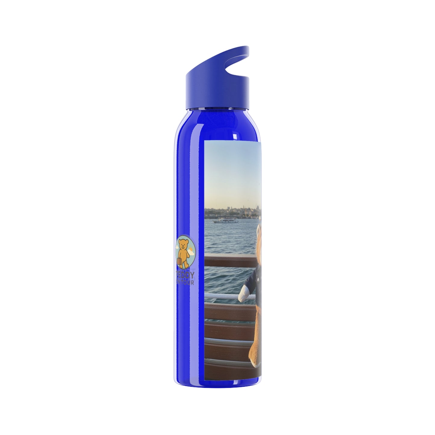 Teddy on Tour Big Billy in Turkiye Sky Water Bottle