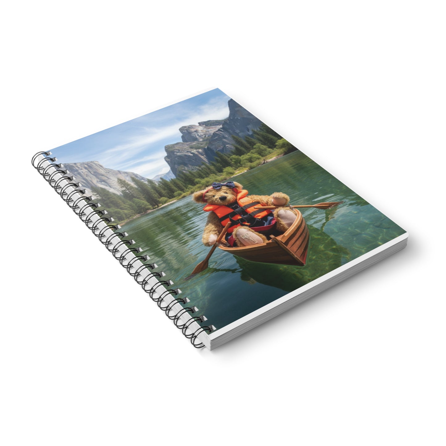 Teddy On tour Daisy in Yosemite Park Wirebound Softcover Notebook, A5
