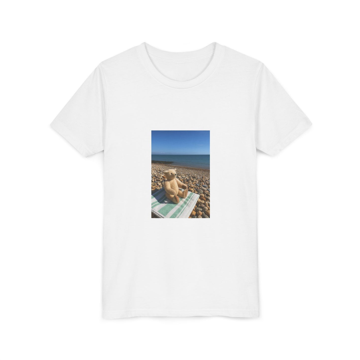 Teddy On Tour – Bexhill Beach Youth Short Sleeve Tee