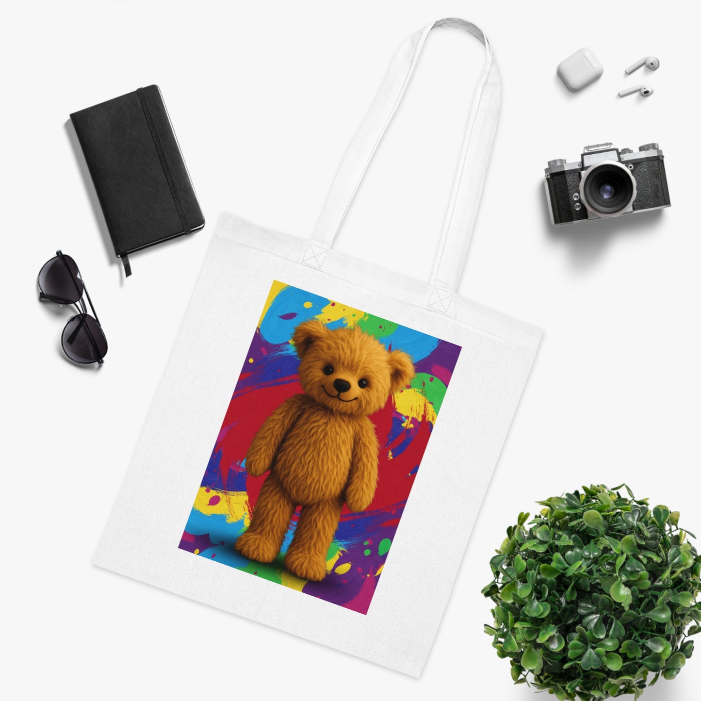 Teddy On Tour Cotton Tote Bag