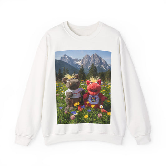 Teddy On Tour – Octey and Elsie in Seefeld-in-Tirol Austria Adult Unisex Heavy Blend™ Crewneck Sweatshirt