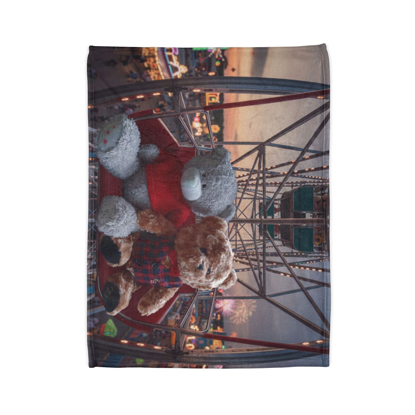 Teddy On Tour Jamie and Fraser Ferris Wheel Soft Polyester Blanket