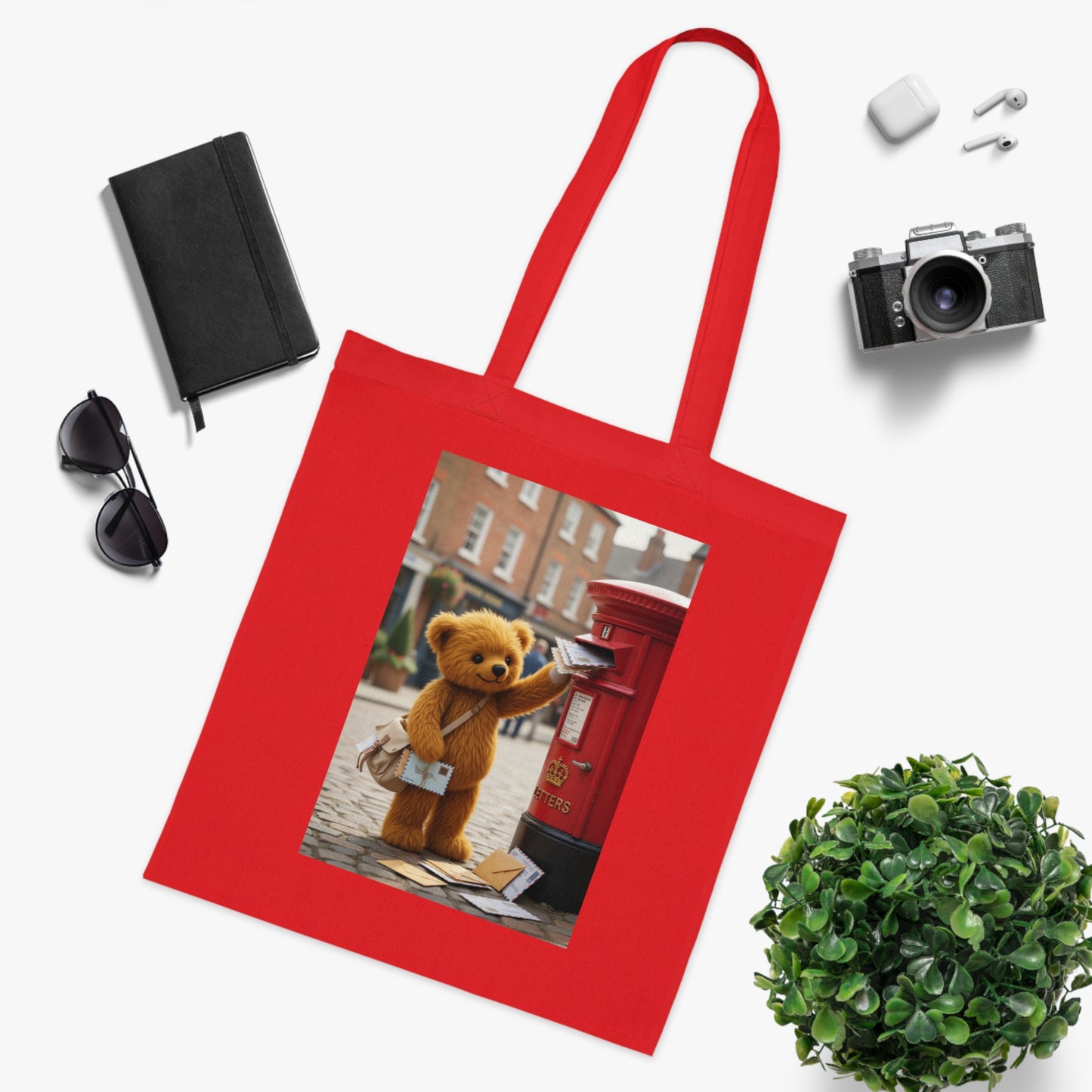 Teddy On Tour Cotton Tote Bag