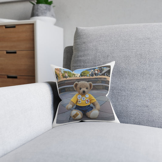 Teddy on Tour Ralphie in Melbourne Square Pillow