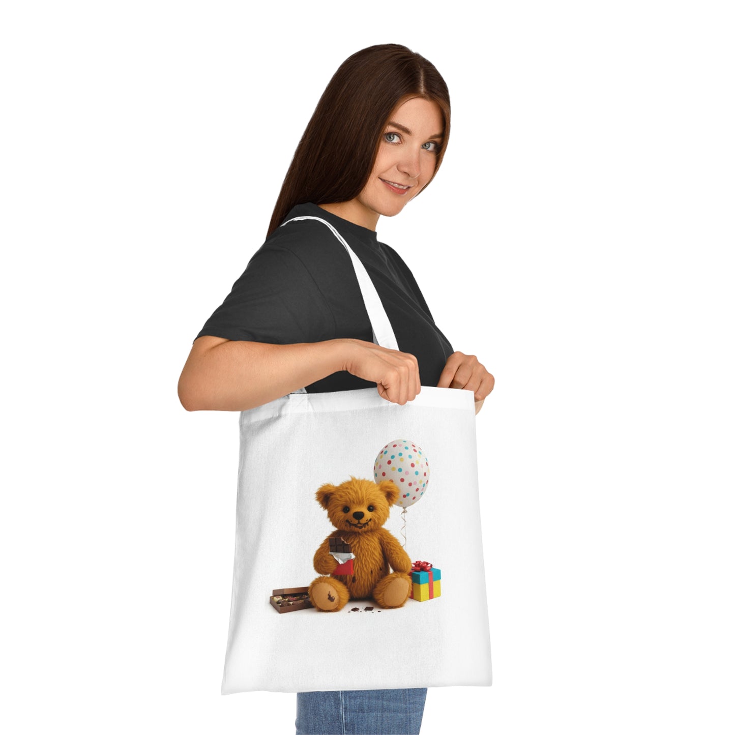 Teddy On Tour Cotton Tote Bag