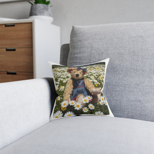 Teddy on Tour Daisy in Yosemite Park Square Pillow