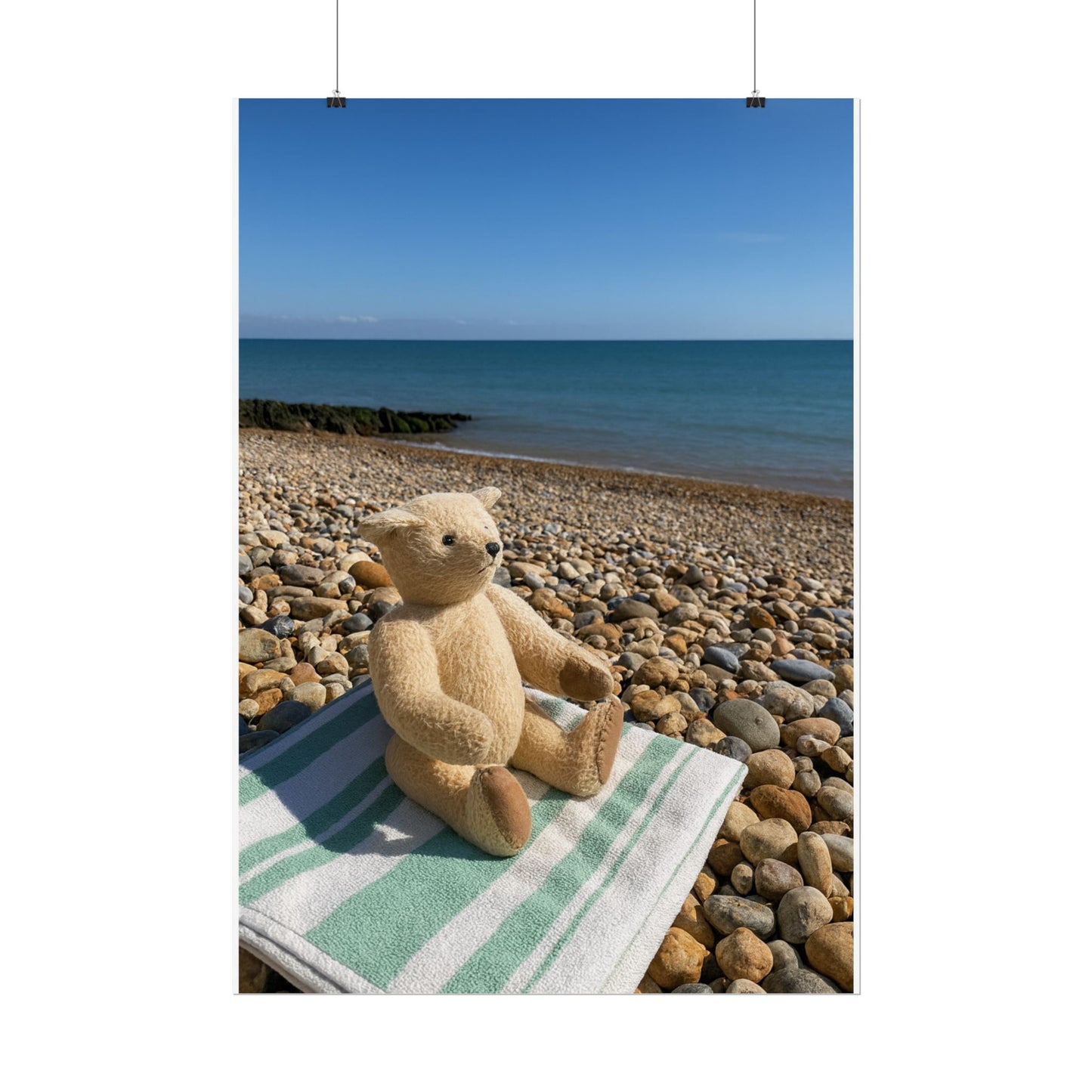 Teddy on Tour Bexhill Beach Rolled Posters