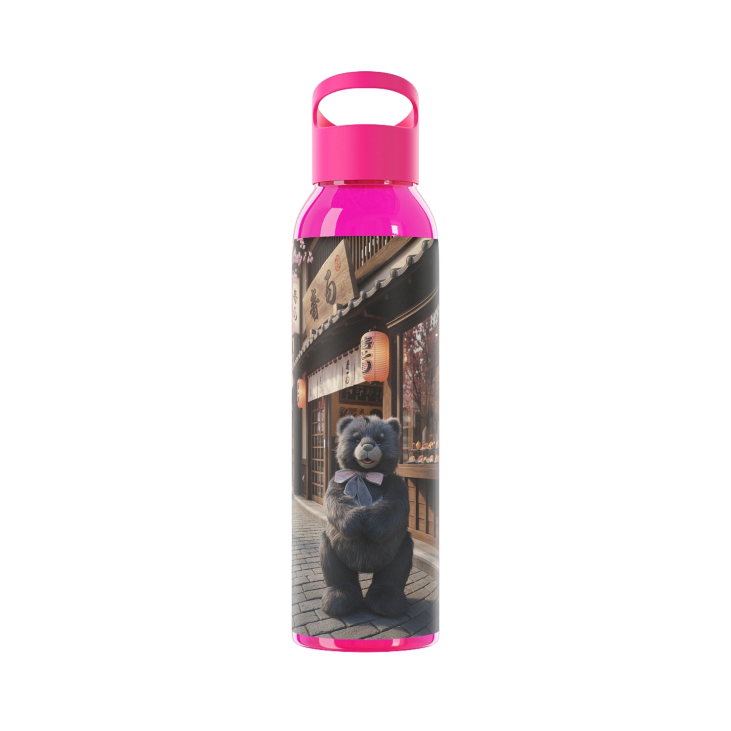 Teddy on Tour Adventurer in Japan Sky Water Bottle