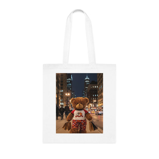 Teddy On Tour – Jake in Chicago Cotton Tote Bag