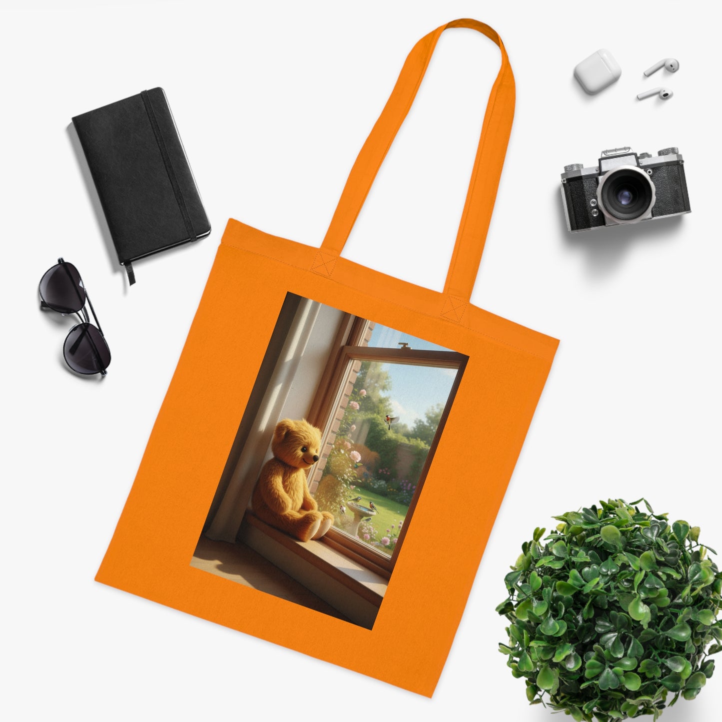 Teddy On Tour Cotton Tote Bag