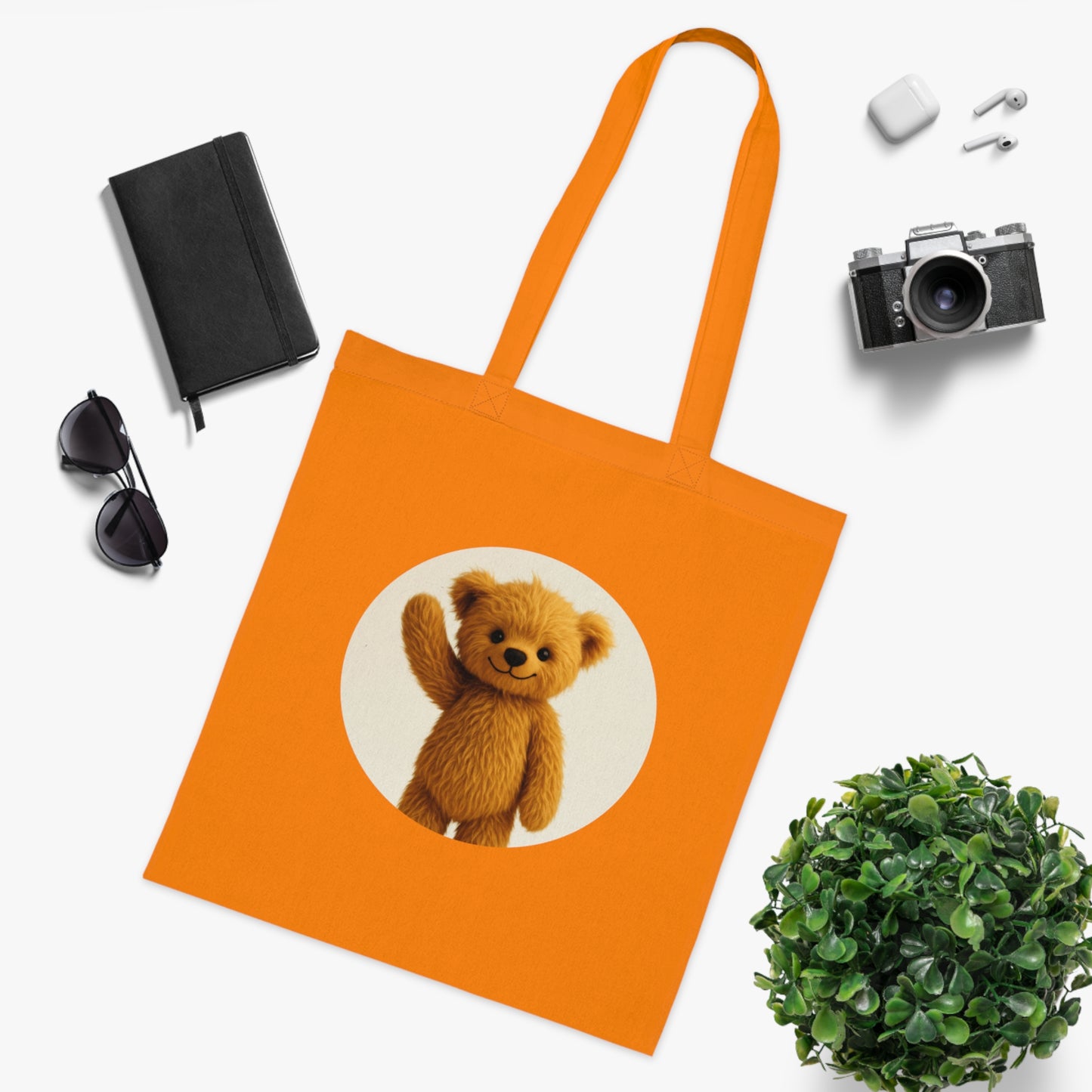 Teddy On Tour Cotton Tote Bag