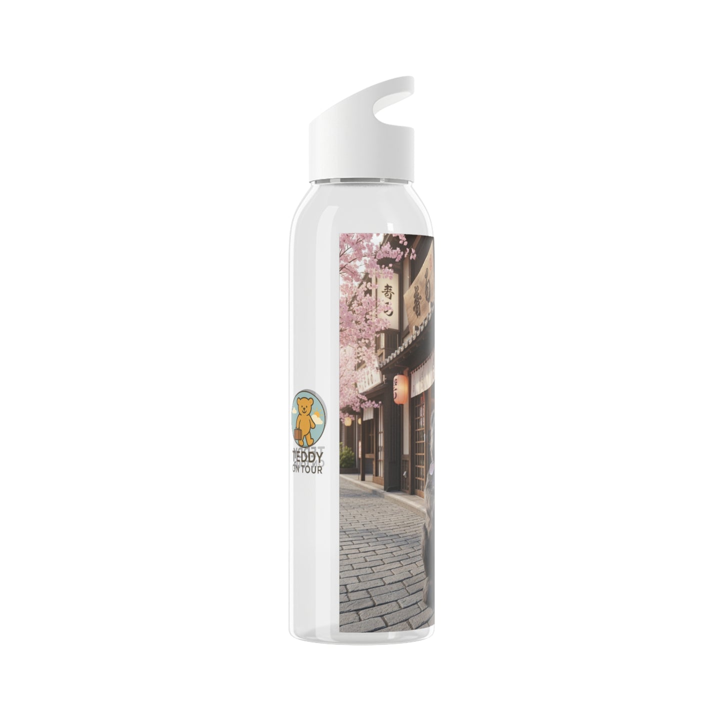 Teddy on Tour Adventurer in Japan Sky Water Bottle