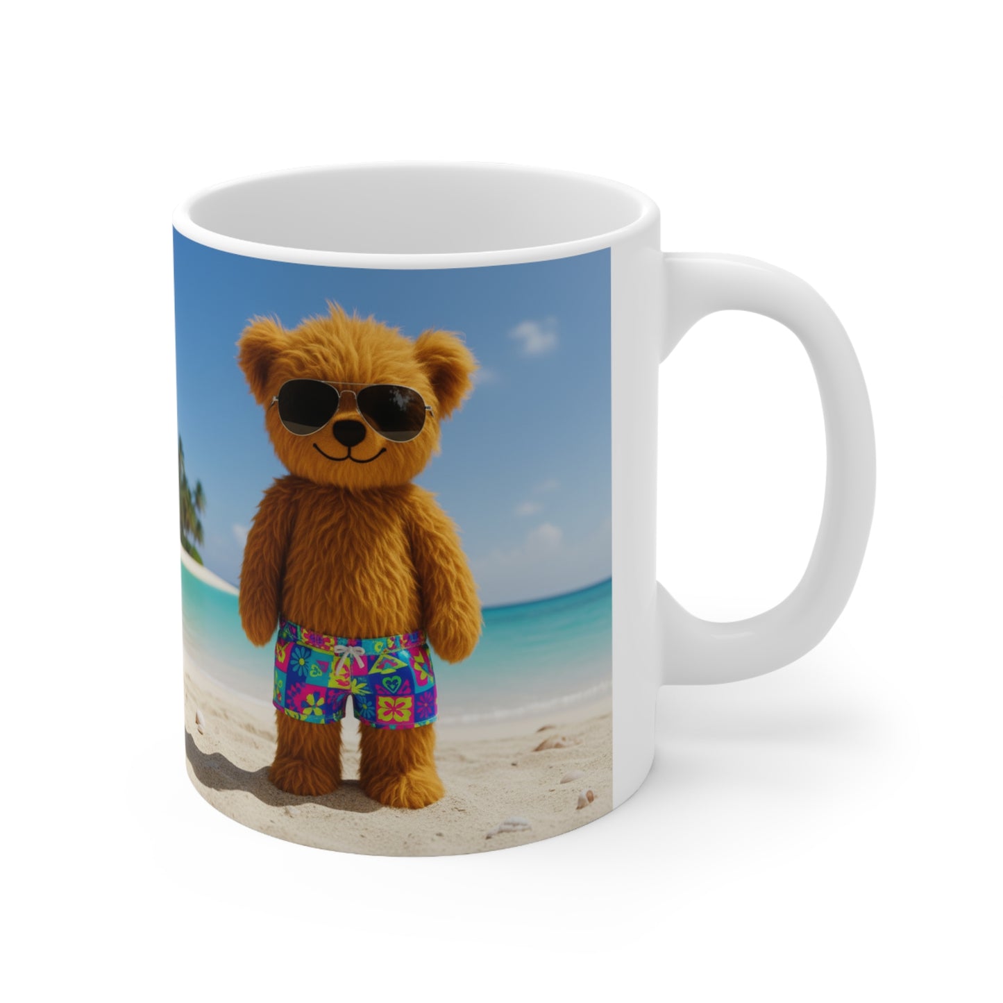 Teddy On Tour Teddy on Beach Ceramic Mug