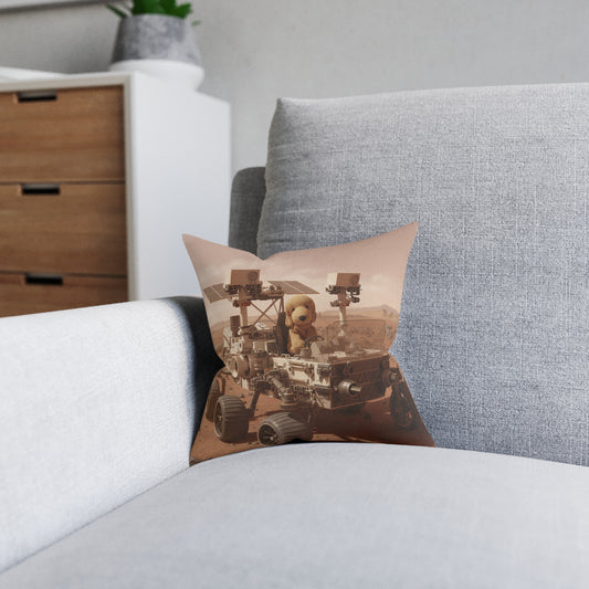 Teddy on Tour Rusty in Space Square Pillow