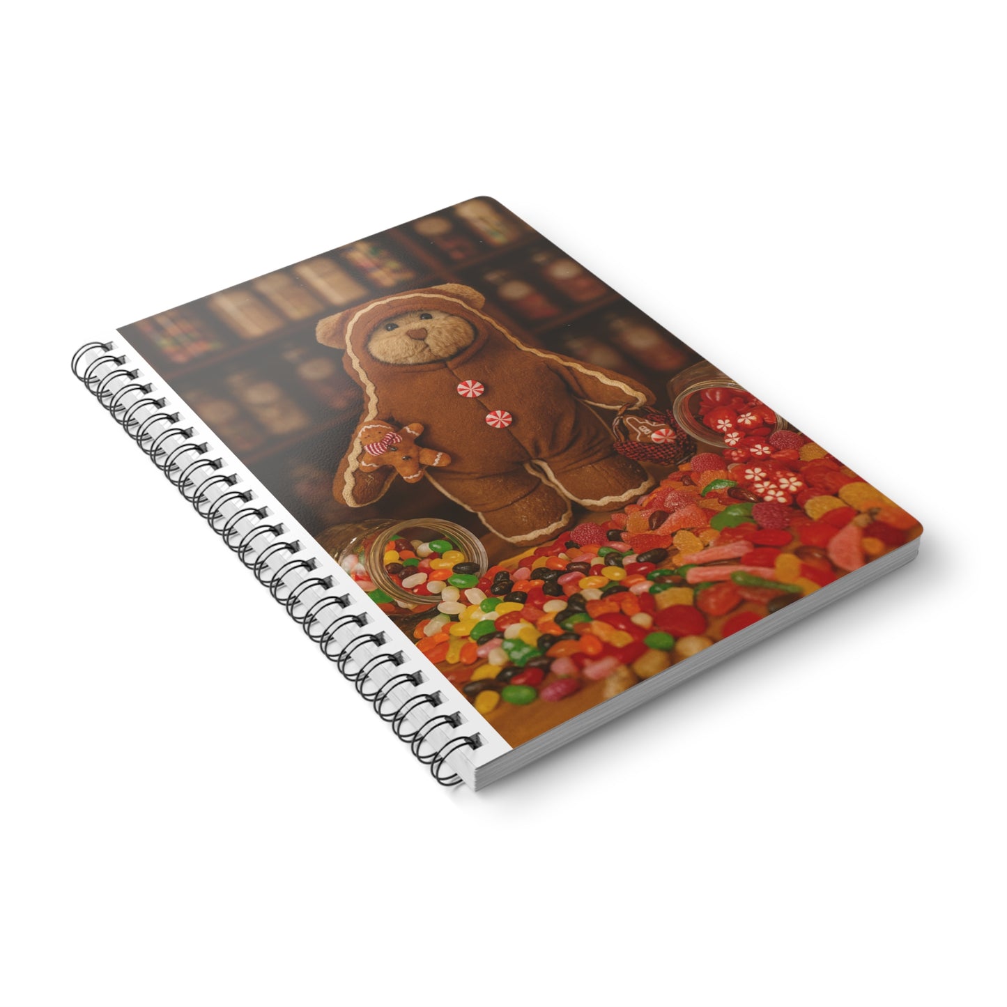 Teddy On tour Ginger Decor Wirebound Softcover Notebook, A5
