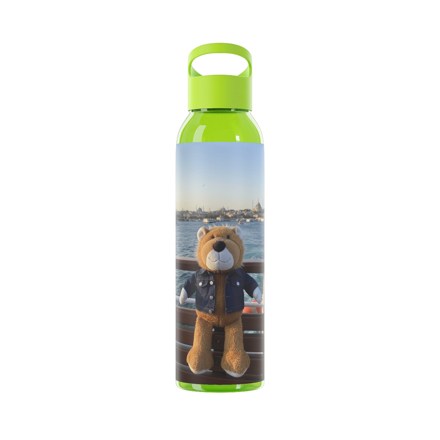 Teddy on Tour Big Billy in Turkiye Sky Water Bottle