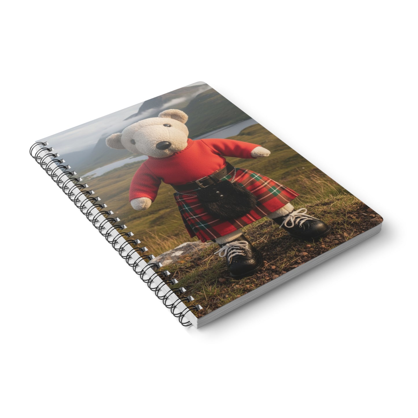 Teddy On tour Andrew in Scotland Softcover Notebook, A5