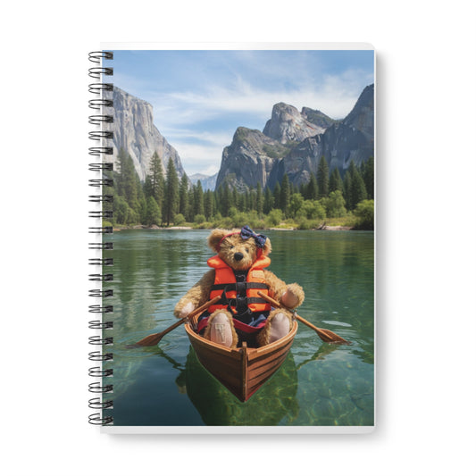 Teddy On tour Daisy in Yosemite Park Wirebound Softcover Notebook, A5