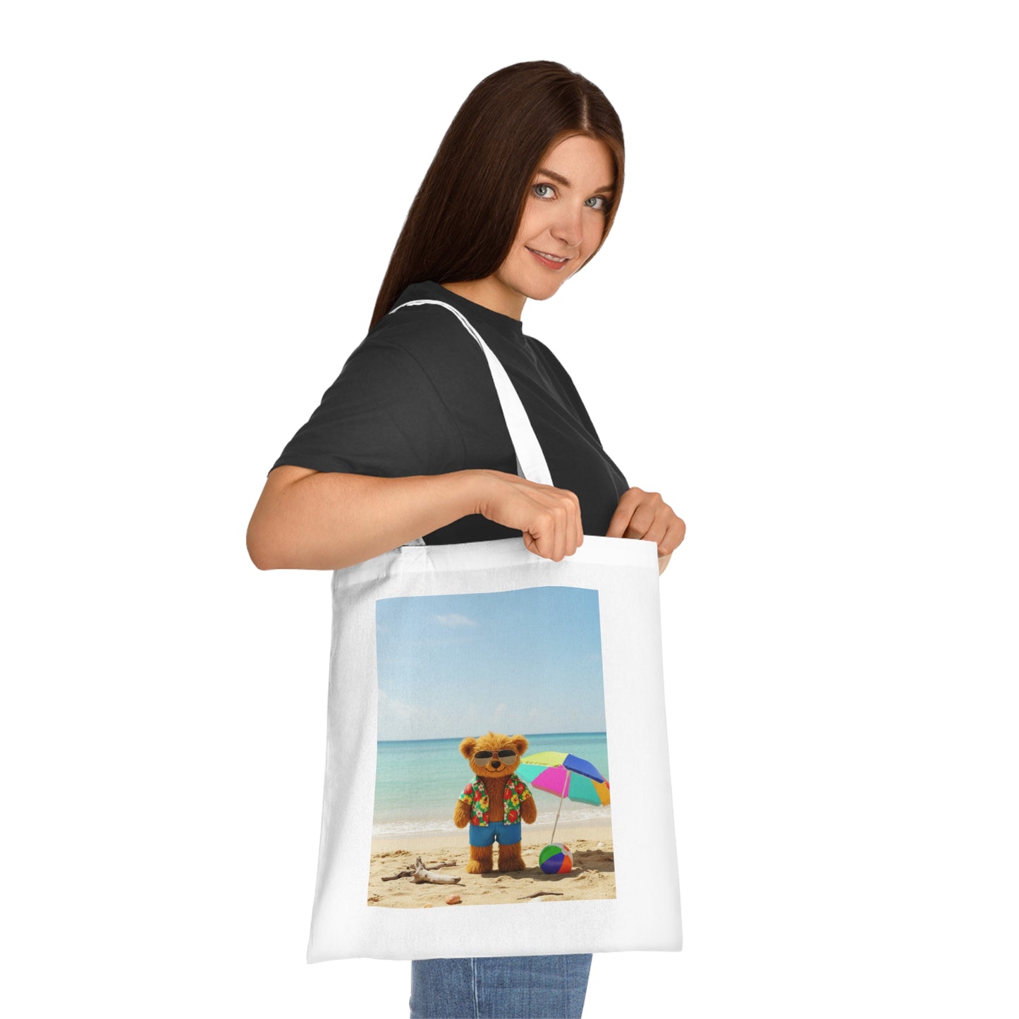 Teddy On Tour Cotton Tote Bag