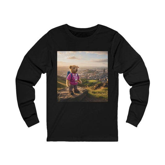 Teddy on Tour Olly in Scotland Unisex Jersey Long Sleeve Tee