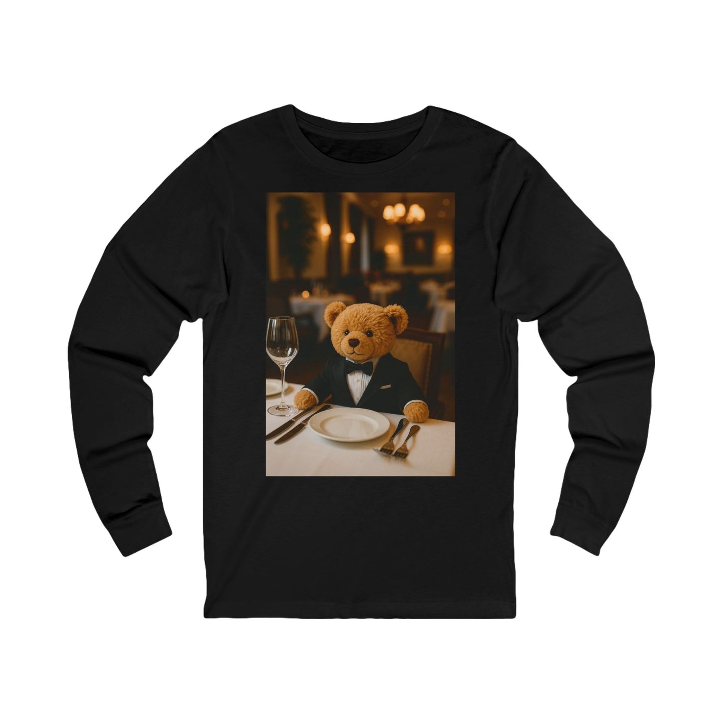 Teddy on Tour Out for Dinner Unisex Jersey Long Sleeve Tee
