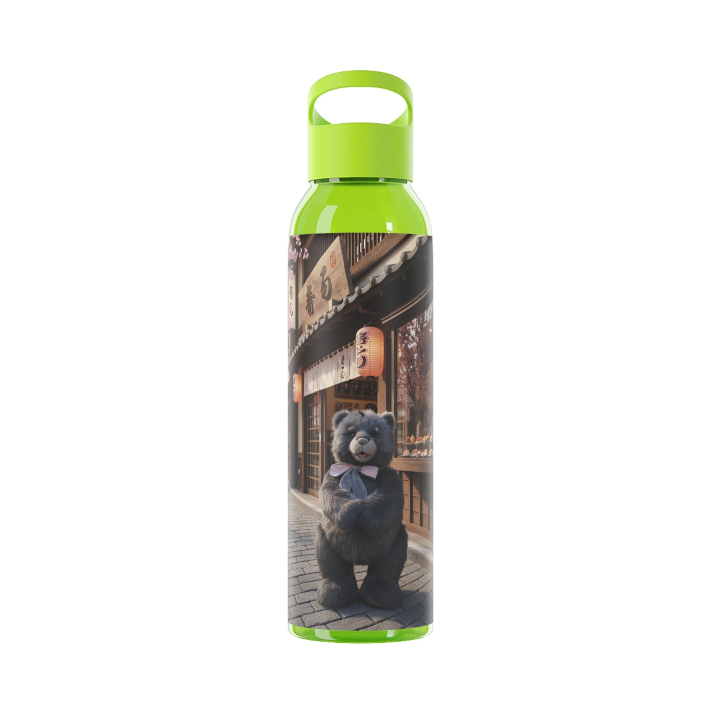 Teddy on Tour Adventurer in Japan Sky Water Bottle