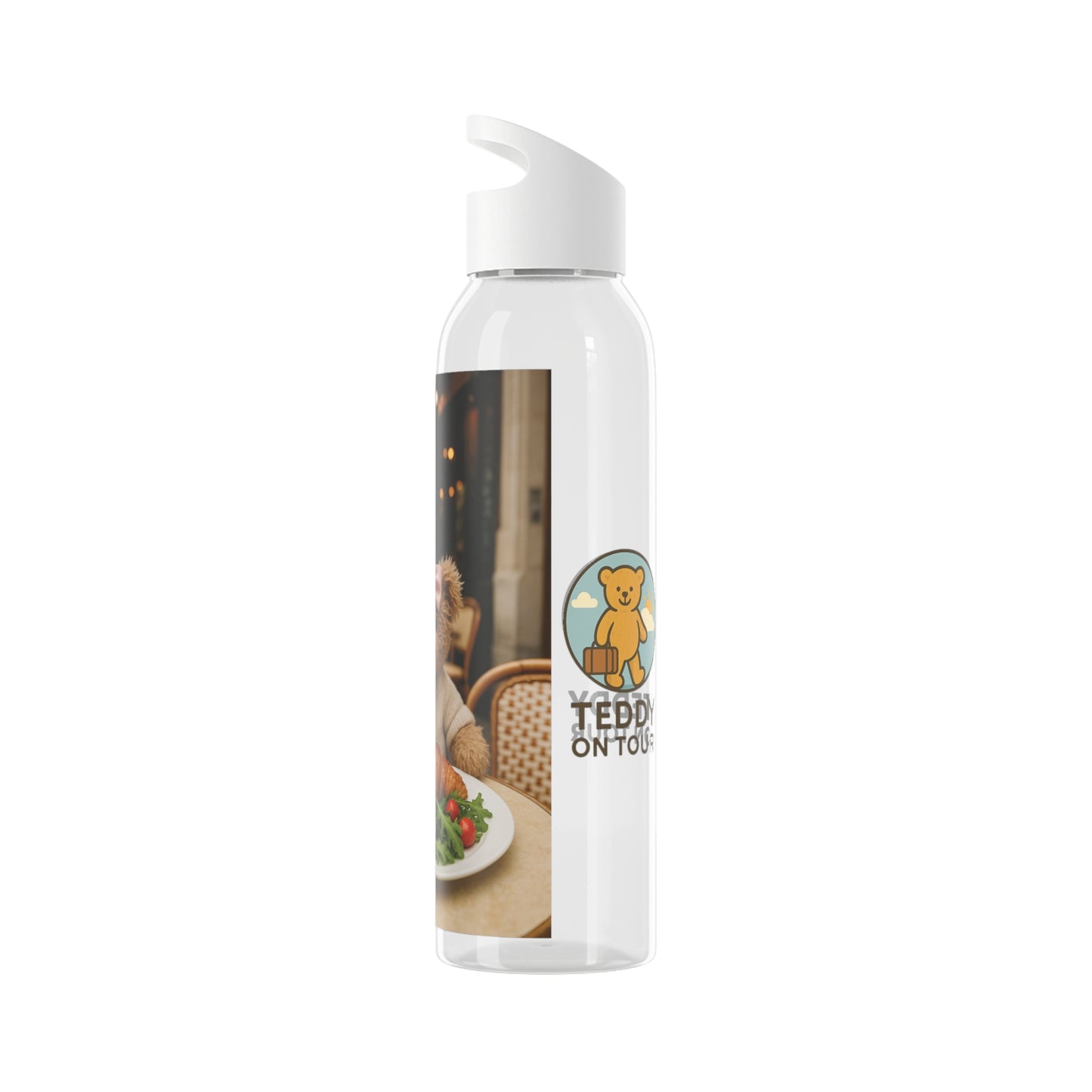 Teddy on Tour Luna in Paris Sky Water Bottle