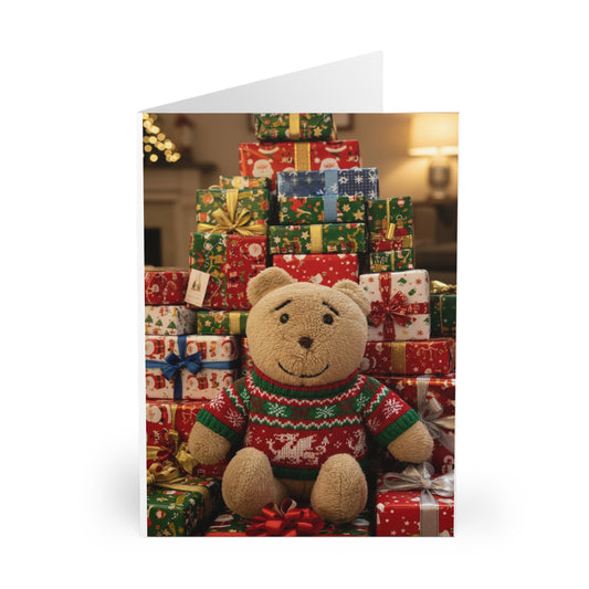 Teddy On Tour – Neville Christmas 1 Greeting Cards (5 Pack)
