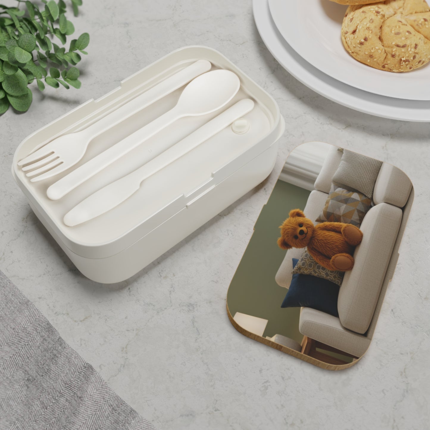 Teddy on Tour Teddy on the couch 2 Bento lunchbox ( find a matching water bottle )