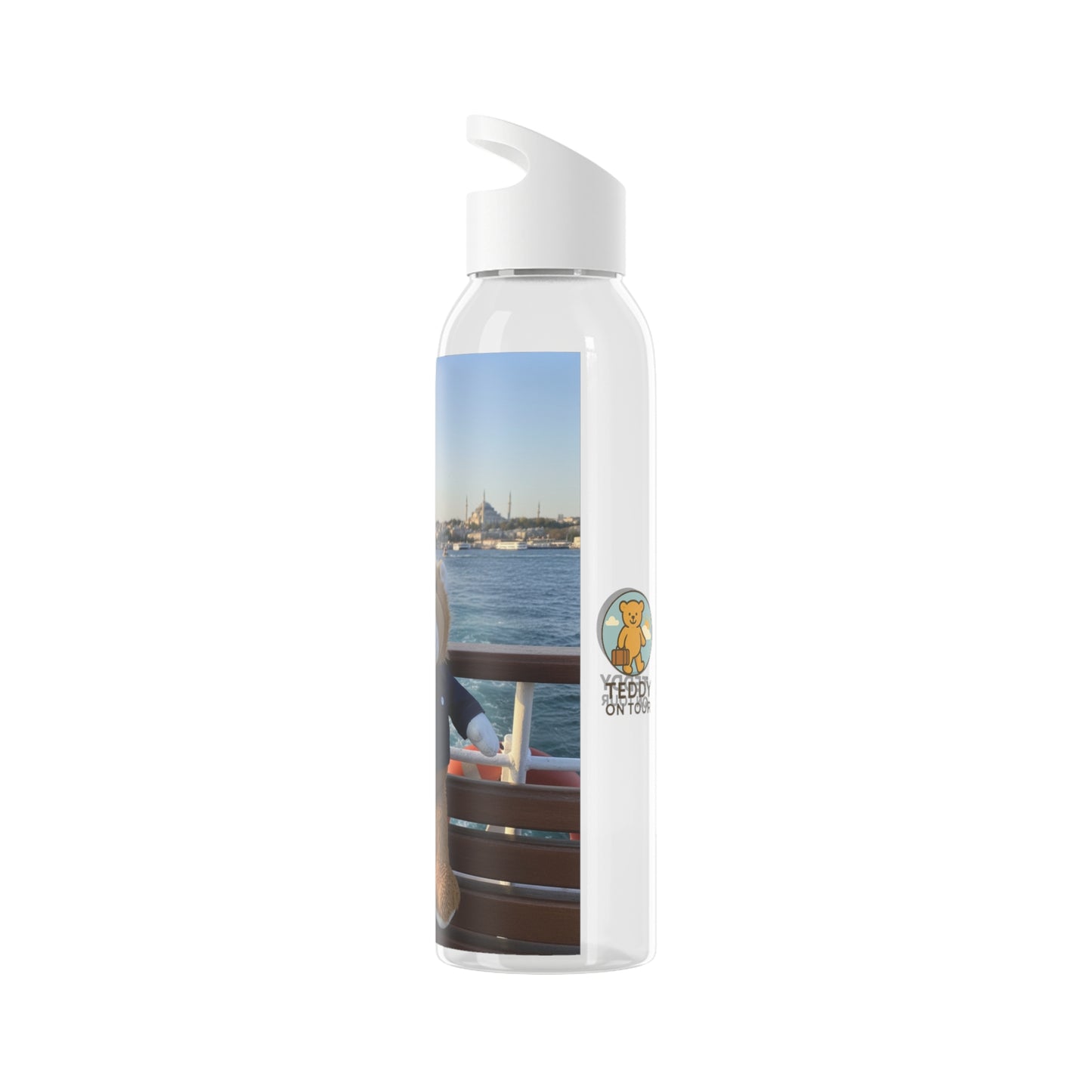 Teddy on Tour Big Billy in Turkiye Sky Water Bottle